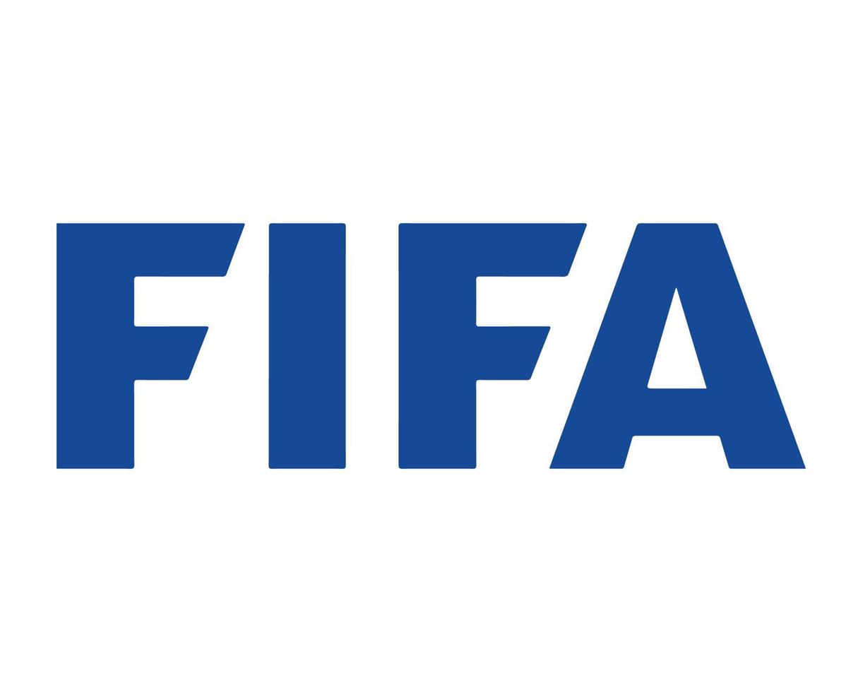 niebieski napis FIFA na białym tle
