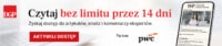 Reklama Dziennika Gazety Prawnej: Czytaj bez limitu przez 14 dni, dostęp do artykułów, analiz i komentarzy ekspertów, przycisk Aktywuj Dostęp, partner PwC, baner mobilny