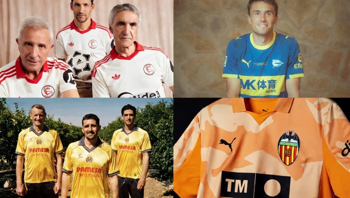 Zawodnicy w koszulkach Sevilli, Deportivo Alavés, Villarreal i Valencii