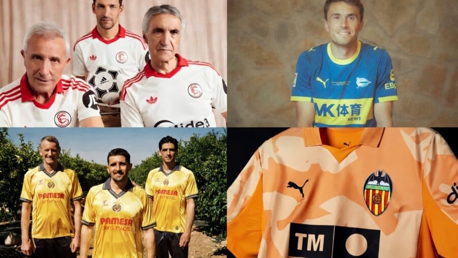 Zawodnicy w koszulkach Sevilli, Deportivo Alavés, Villarreal i Valencii